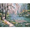 Malování podle čísel - RŮŽOVÝ STROM NAD ŘEKOU