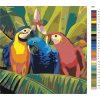 Malování podle čísel - PAPOUŠCI NA PALMĚ (Rozměr 50X50 cm, Rámování vypnuté plátno na rám)