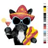 Malování podle čísel - MOPS ÁLA MEXIKO (Rozměr 50X50 cm, Rámování vypnuté plátno na rám)