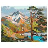 Malování podle čísel - DOMEK U JEZERA POD HORAMI (Rozměr 60x80 cm, Rámování vypnuté plátno na rám)