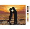 Malování podle čísel - MILENCI NA PLÁŽI (Rozměr 60x80 cm, Rámování vypnuté plátno na rám)