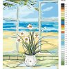 Malování podle čísel - NARCIS V OKNĚ U PLÁŽE (Rozměr 60x80 cm, Rámování vypnuté plátno na rám)