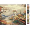 Malování podle čísel - KVĚTINOVÁ TERASA NAD MOŘEM (Rozměr 60x80 cm, Rámování vypnuté plátno na rám)