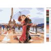 Malování podle čísel - MILENCI PŘED EIFFELOVKOU (Rozměr 60x80 cm, Rámování vypnuté plátno na rám)
