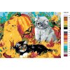 Malování podle čísel - PODZIM S KOŤATY (Rozměr 80x100 cm, Rámování vypnuté plátno na rám)