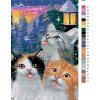 Malování podle čísel - KOŤATA POD LAMPOU A SNÍH (Rozměr 60x80 cm, Rámování vypnuté plátno na rám)