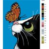 Malování podle čísel - ČERNÉ KOTĚ S MOTÝLKEM (Rozměr 80x100 cm, Rámování vypnuté plátno na rám)