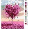 Malování podle čísel - RŮŽOVÝ SRDCOVÝ STROM