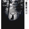 Malování podle čísel - JELEN V TEMNÉM HVOZDU (Rozměr 60x80 cm, Rámování vypnuté plátno na rám)