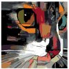 Malování podle čísel - KOČKA - IMPRESIONISMUS (Rozměr 50X50 cm, Rámování vypnuté plátno na rám)