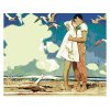 Malování podle čísel - POLIBEK U MOŘE (Rozměr 60x80 cm, Rámování vypnuté plátno na rám)