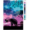 Malování podle čísel - STÍN SLONA A BAREVNÁ OBLOHA III