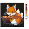 Malování podle čísel - LIŠTIČKA KITSUNE - SVAČINKA (Rozměr 50X50 cm, Rámování vypnuté plátno na rám)