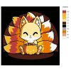 Malování podle čísel - LIŠTIČKA KITSUNE - SLADKOSTI (Rozměr 50X50 cm, Rámování vypnuté plátno na rám)