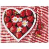 Malování podle čísel - JAHODOVÉ SRDCE SE SEDMIKRÁSKAMI
