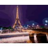 Malování podle čísel - NOČNÍ EIFFELOVKA OD SIENY (Rozměr 60x80 cm, Rámování bez rámu a bez vypnutí plátna)