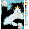 Malování podle čísel - OKATÝ ČERNOBÍLÝ KOCOUR (Rozměr 60x80 cm, Rámování bez rámu a bez vypnutí plátna)