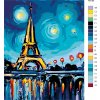 Malování podle čísel - EIFFELOVKA S HVĚZDAMI (Rozměr 60x80 cm, Rámování vypnuté plátno na rám)