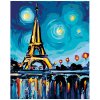 Malování podle čísel - EIFFELOVKA S HVĚZDAMI (Rozměr 60x80 cm, Rámování vypnuté plátno na rám)