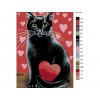 Malování podle čísel - ČERNÁ KOČKA A RUDÉ SRDCE