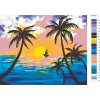 Malování podle čísel - ZÁPAD SLUNCE ZA PALMAMI (Rozměr 60x80 cm, Rámování vypnuté plátno na rám)