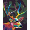 Malování podle čísel - BAREVNÝ JELEN (Rozměr 60x80 cm, Rámování vypnuté plátno na rám)