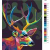 Malování podle čísel - BAREVNÝ JELEN (Rozměr 60x80 cm, Rámování vypnuté plátno na rám)