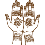 Ikona ruce pomalované hennou