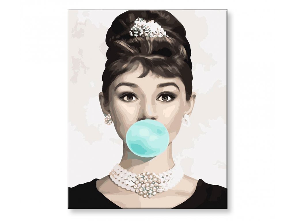 Maľovanie podľa čísel - Audrey Hepburn s bublinou
