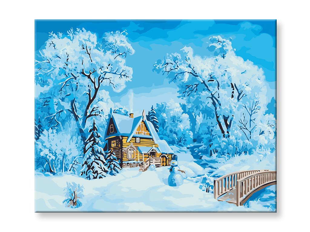 Maľovanie podľa čísel - Snehová chata
