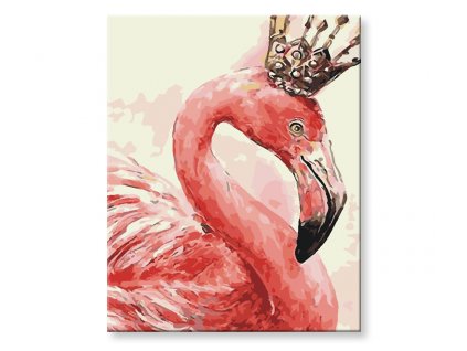 Maľovanie podľa čísel - plameniak s korunkou