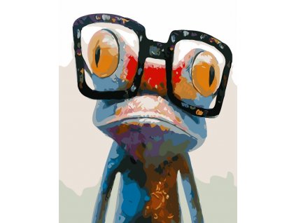 Maľovanie podľa čísel - Žaba s okuliarmi