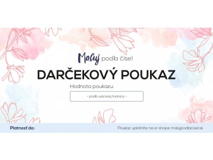 Maľovanie podľa čísel - darčekový poukaz