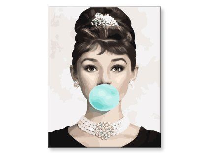 Maľovanie podľa čísel - Audrey Hepburn s bublinou
