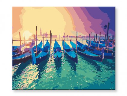 Maľovanie podľa čísel - Gondoly v Benátkach
