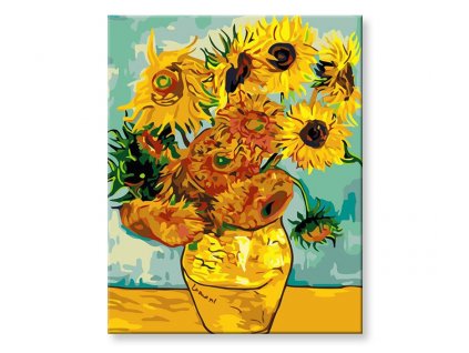 Maľovanie podľa čísel - Váza so slnečnicami