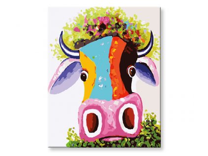 Maľovanie podľa čísel - abstrakcia kravy