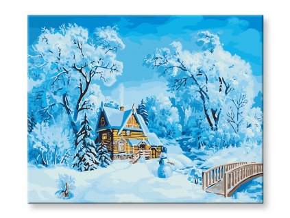 Maľovanie podľa čísel - Snehová chata
