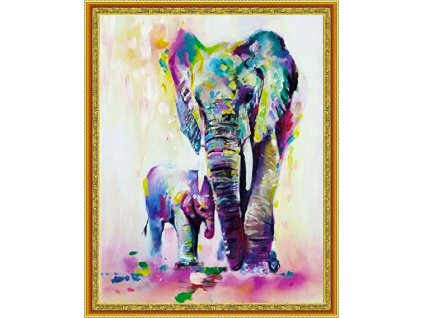 Diamantové maľovanie - Slon a sloník