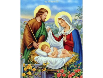 Diamantové maľovanie - Ježiško s rodičmi