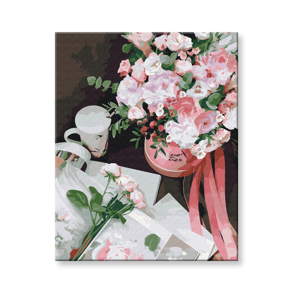 Maľovanie podľa čísel - Kvety vo flower boxe