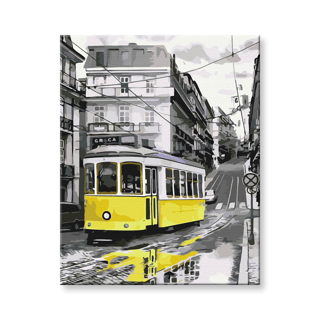 Maľovanie podľa čísel - Žltá električka