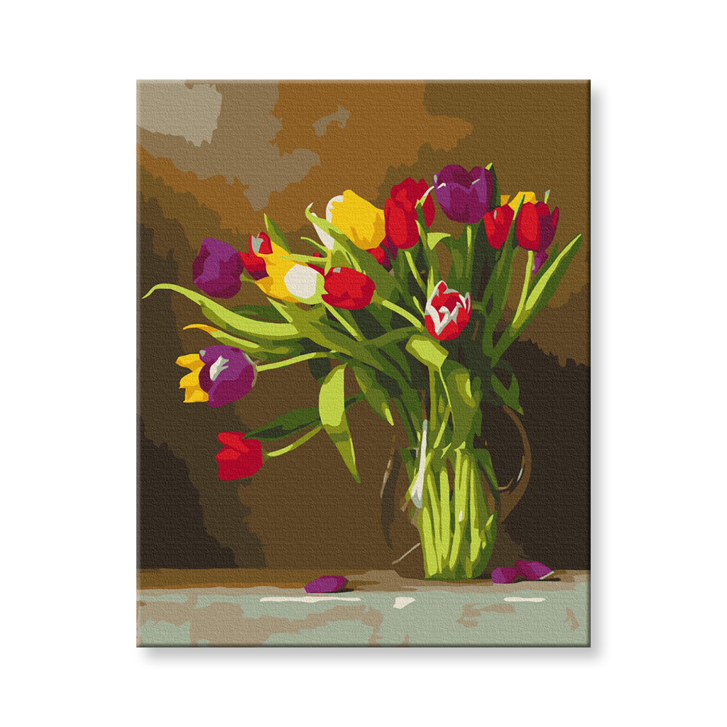 Maľovanie podľa čísel - Farebné tulipány