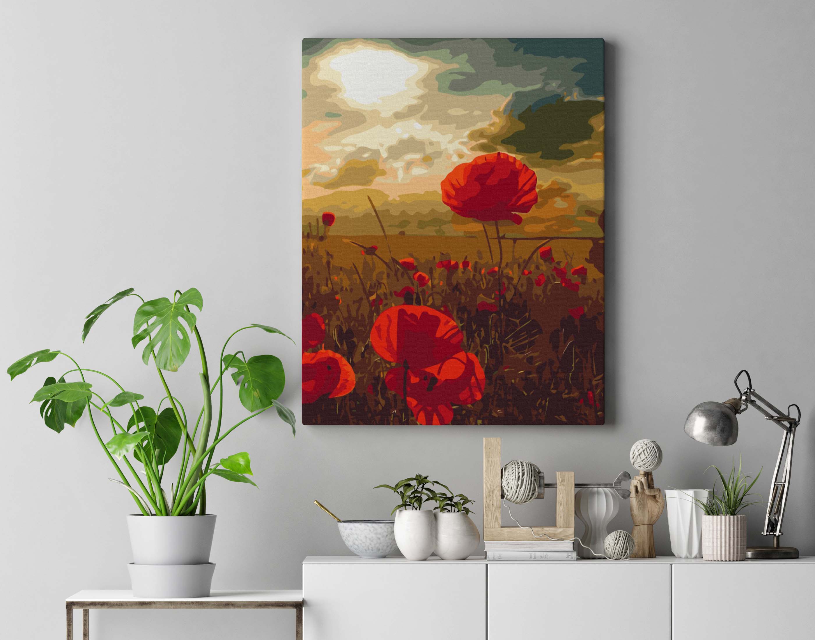 Maľovanie podľa čísel - Vlčie maky na lúke Rozmer obrazu: 80x100