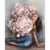Diamantové maľovanie - Žena s kvetmi