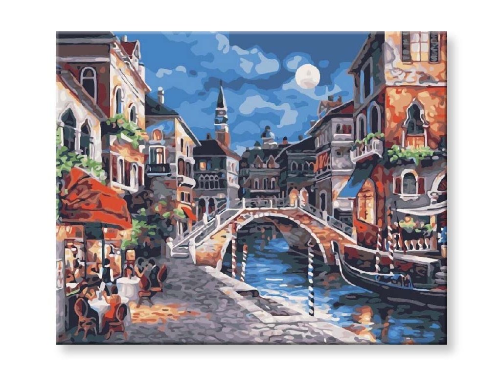 Malování podle čísel - Noční Benátky