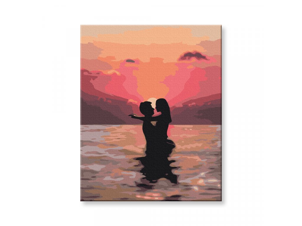 Zamilovaný pár při západu slunce