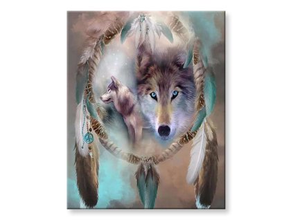 Malování podle čísel Vlci v lapači snů