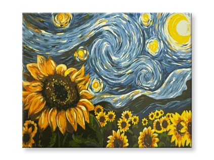 Malování podle čísel Hvězdná noc slunečnic Vincent Van Gogh