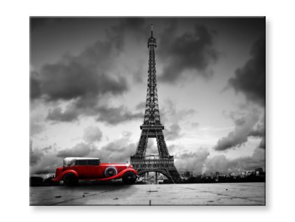 Malování podle čísel Eiffelova věž s autem